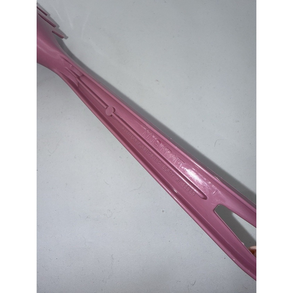 Vintage KING KRAFT Pasta Spoon Nylon Plastic Cooking Utensil Mauve Pink 11" - Picture 5 of 9